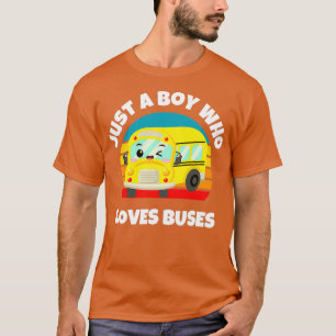 T-shirt Juste Un Garçon Qui Aime Les Bus Anniversaire Écol