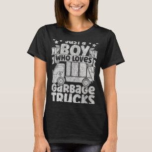 T-shirt Juste un garçon qui aime les camions à ordures pou