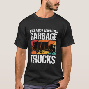 T-shirt Juste un garçon qui aime les camions à ordures Tee