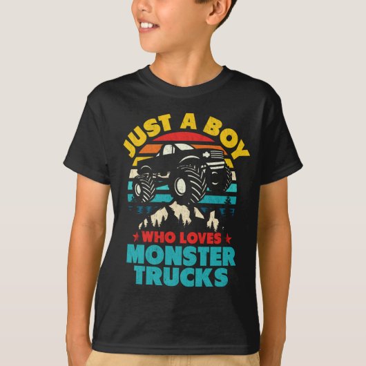 T-shirt Juste Un Garçon Qui Aime Les Camions Monster Pour (Devant)