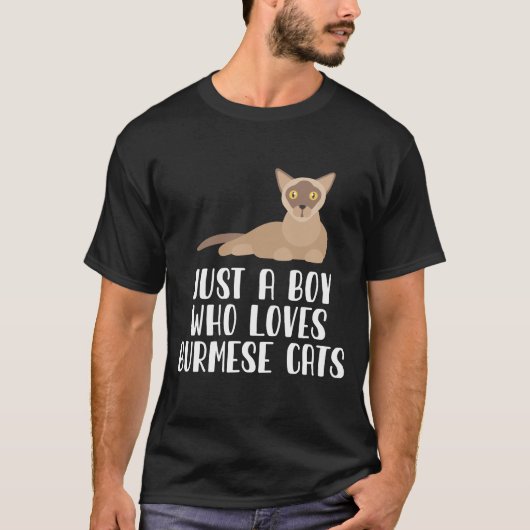 T-shirt Juste un garçon qui aime les chats birmans (Devant)
