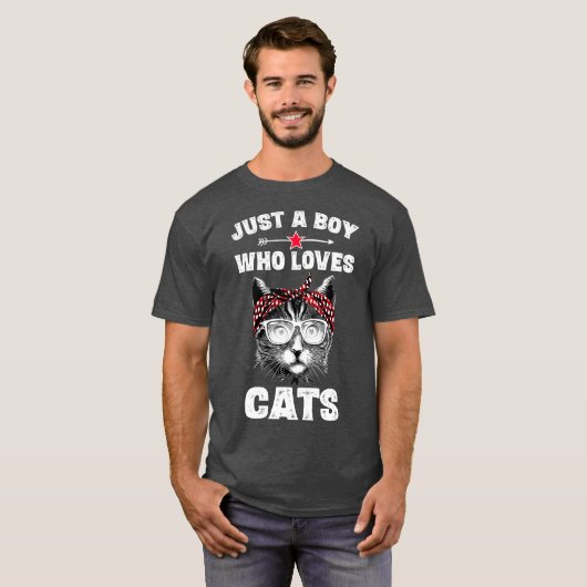 T-shirt Juste Un Garçon Qui Aime Les Chats Drôle Chat Qui  (Devant entier)
