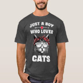 T-shirt Juste Un Garçon Qui Aime Les Chats Drôle Chat Qui  (Devant)