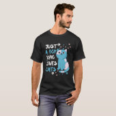 T-SHIRT JUSTE UN GARÇON QUI AIME LES CHATS ET CUTE CAT (Devant entier)