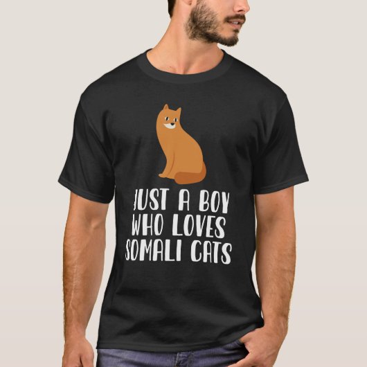 T-shirt Juste un garçon qui aime les chats somaliens (Devant)