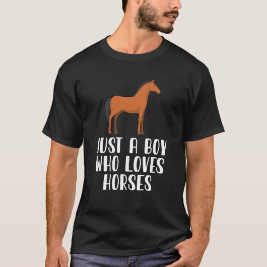 T-shirt Juste un garçon qui aime les chevaux (Devant)