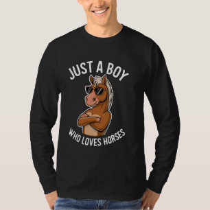 T-shirt Juste un garçon qui aime les chevaux équestre à ch