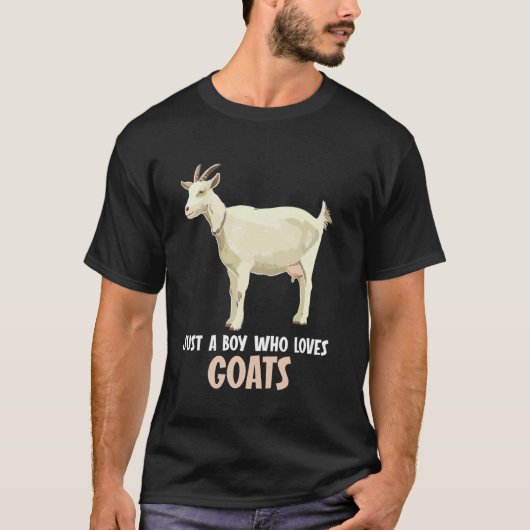 T-shirt Juste un garçon qui aime les chèvres chèvre (Devant)