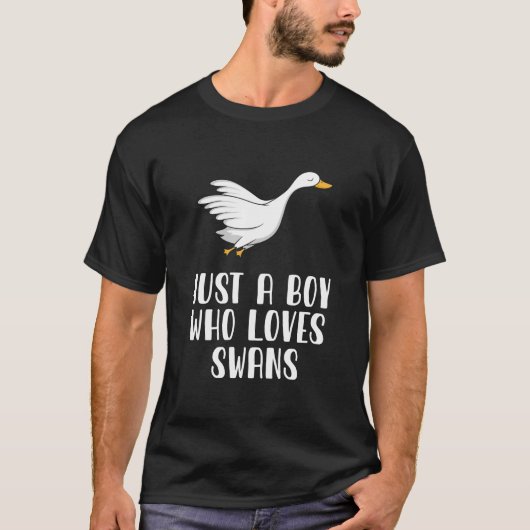 T-shirt Juste un garçon qui aime les cygnes (Devant)