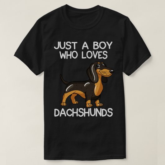 T-shirt Juste Un Garçon Qui Aime Les Dachshunds (Design devant)