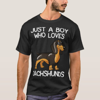 T-shirt Juste Un Garçon Qui Aime Les Dachshunds