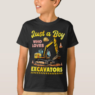 T-shirt Juste Un Garçon Qui Aime Les Excavateurs Construct