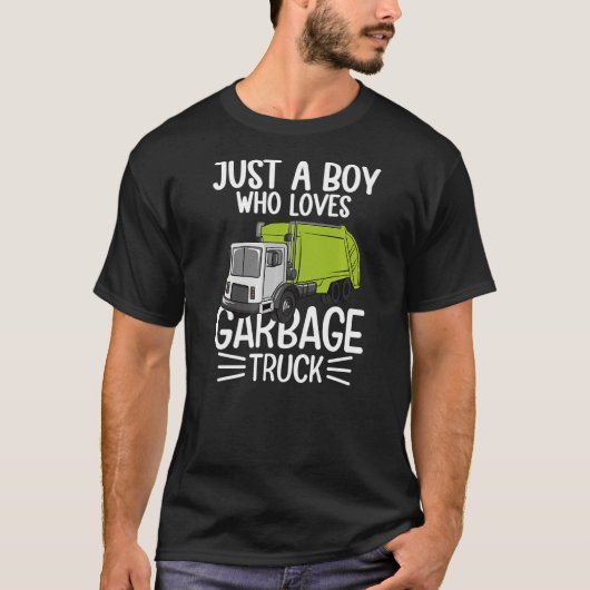 T-shirt Juste Un Garçon Qui Aime Les Garbage Trucks (Devant)