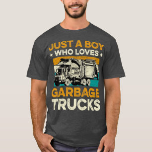 T-shirt Juste Un Garçon Qui Aime Les Garbage Trucks Vintag