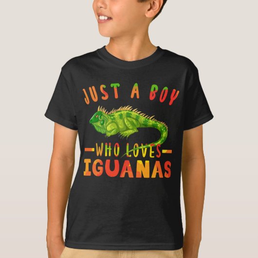 T-shirt Juste Un Garçon Qui Aime Les Iguanas Lizard Reptil (Devant)