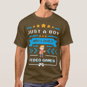 T-shirt Juste un garçon qui aime les jeux vidéo drôle rétr