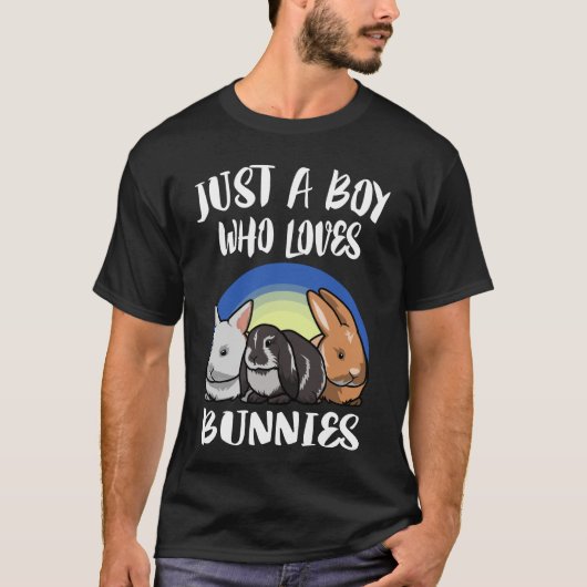 T-shirt Juste Un Garçon Qui Aime Les Lapins Rabbit (Devant)