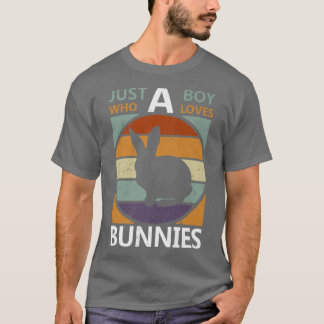 T-shirt Juste Un Garçon Qui Aime Les Lapins Retro Agricult