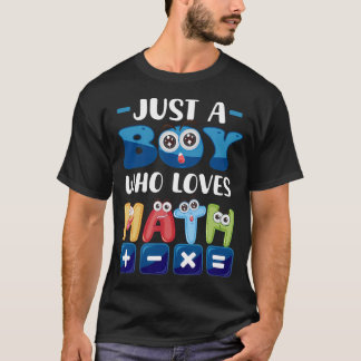 T-shirt Juste un garçon qui aime les maths Style dessin an