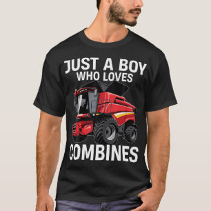 T-shirt Juste un garçon qui aime les moissonneuses-batteus