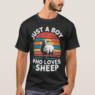 T-shirt Juste Un Garçon Qui Aime Les Moutons Agriculteurs