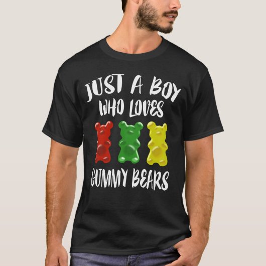 T-shirt Juste Un Garçon Qui Aime Les Ours De Gummy (Devant)