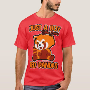 T-shirt Juste un garçon qui aime les pandas rouges 1