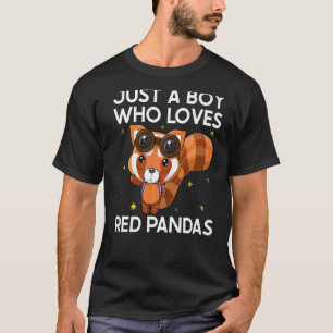 T-shirt Juste un garçon qui aime les pandas rouges Panda r