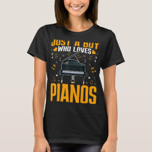 T-shirt Juste un garçon qui aime les pianos - Amusant pian