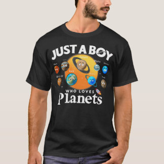 T-shirt Juste Un Garçon Qui Aime Les Planètes Astrologie D