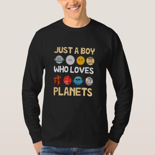 T-shirt Juste un garçon qui aime les planètes Astronomie s (Devant)