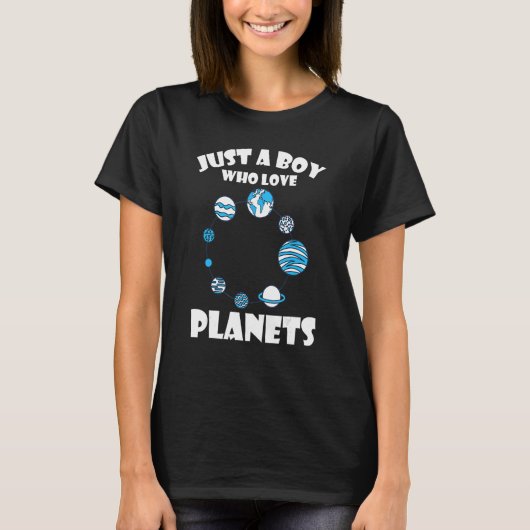 T-shirt Juste un garçon qui aime les planètes et l'espace (Devant)