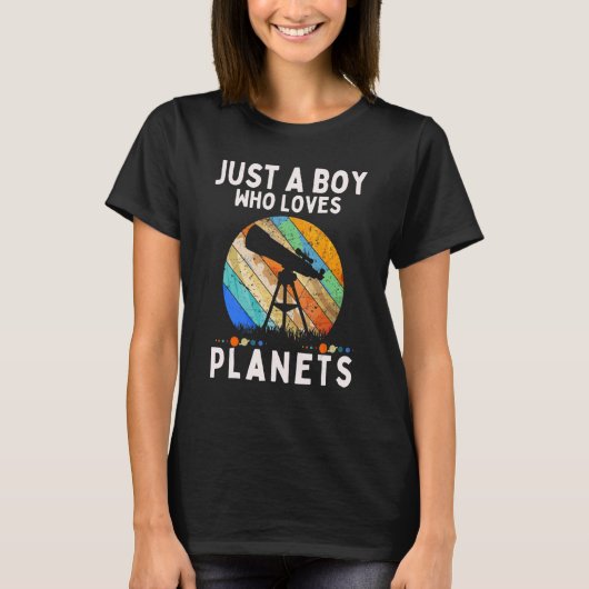 T-shirt Juste un garçon qui aime les planètes et systèmes  (Devant)