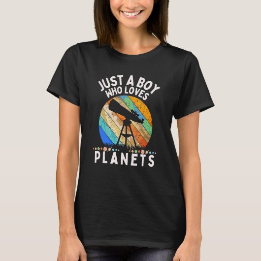 T-shirt Juste un garçon qui aime les planètes et systèmes (Devant)