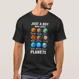 T-shirt Juste Un Garçon Qui Aime Les Planètes La Science S