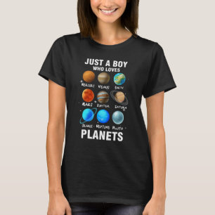 T-shirt Juste Un Garçon Qui Aime Les Planètes La Science S