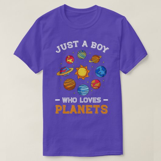 T-shirt Juste un garçon qui aime les planètes la science s (Design devant)