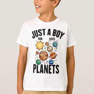 T-shirt Juste un garçon qui aime les planètes Système Sola