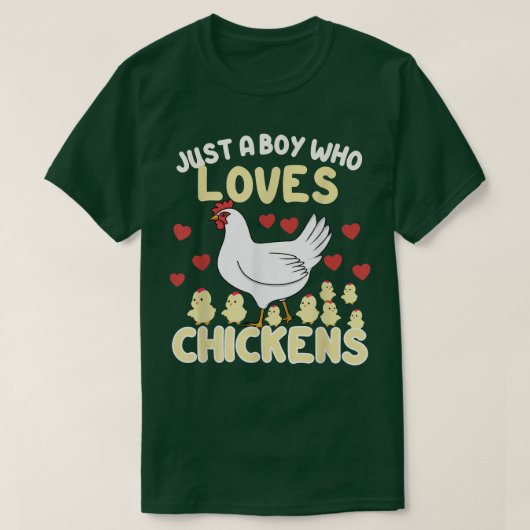 T-shirt Juste Un Garçon Qui Aime Les Poulets Agriculteurs  (Design devant)