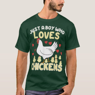 T-shirt Juste Un Garçon Qui Aime Les Poulets Agriculteurs