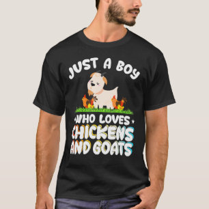 T-shirt Juste un garçon qui aime les poulets et les chèvre