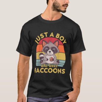T-shirt Juste un garçon qui aime les Raccoons