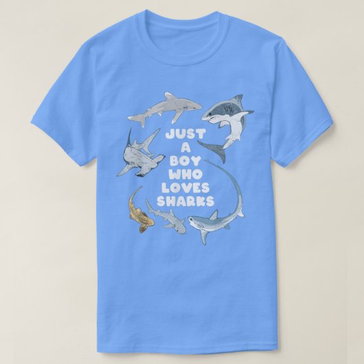 T-shirt Juste un garçon qui aime les requins467 (Design devant)