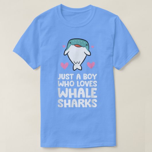 T-shirt Juste un garçon qui aime les requins baleines472 (Design devant)