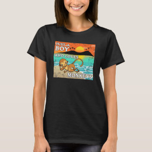 T-shirt Juste Un Garçon Qui Aime Les Singes Mens Animal Re