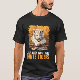 T-shirt Juste un garçon qui aime les tigres blancs Tigre b