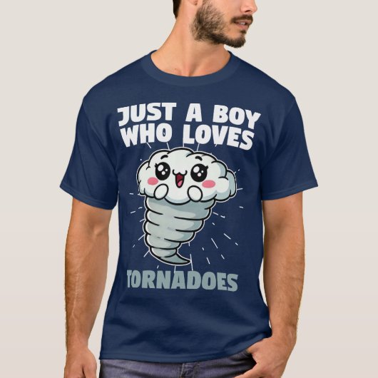 T-shirt Juste un garçon qui aime les tornades (Devant)