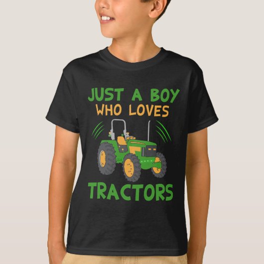 T-shirt Juste Un Garçon Qui Aime Les Tracteurs (Devant)
