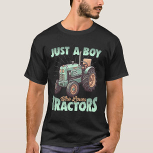 T-shirt Juste Un Garçon Qui Aime Les Tracteurs Agricoles G
