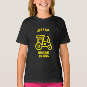 T-shirt Juste un garçon qui aime les tracteurs drôle fermi